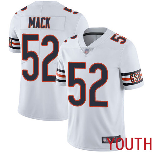 Chicago Bears Limited White Youth Khalil Mack Road Jersey NFL Football #52 Vapor Untouchable->nfl t-shirts->Sports Accessory